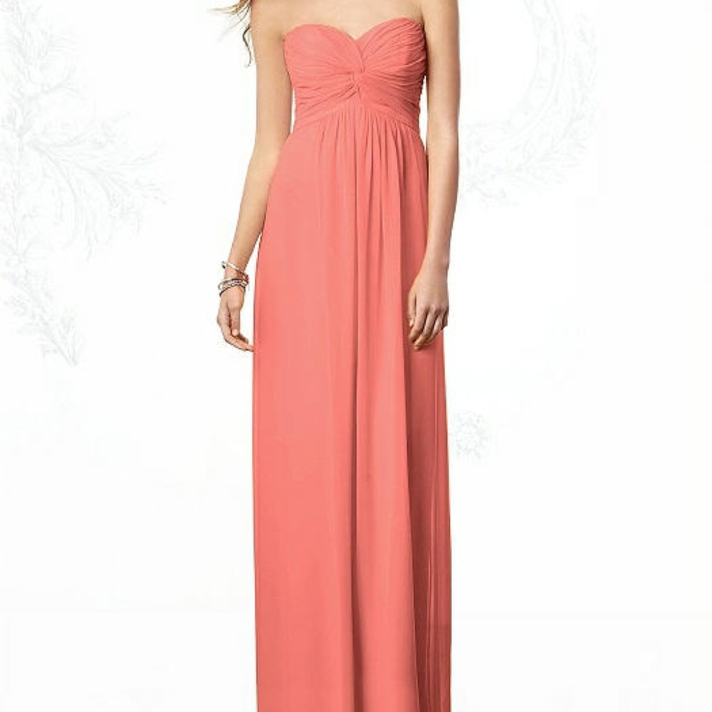 Coral chiffon gown